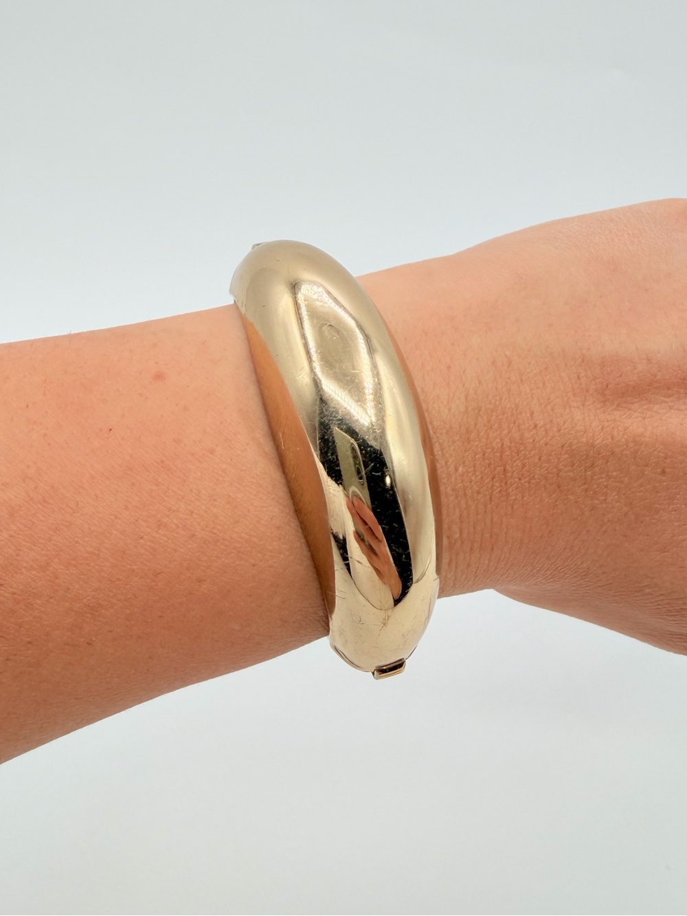 Vintage Coro Pegasus Gold-Tone Chunky Hinged Cuff Bracelet